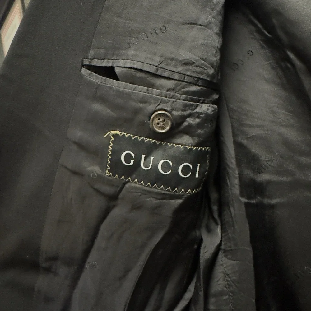 Gucci Men's Size 40 3-Button Black Sport Coat Blazer Jacket Excellent Condition